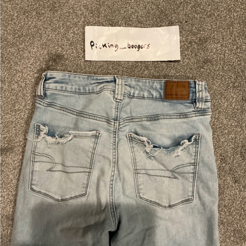 American Eagle Next Level Stretch distressed blue denim jeans boot cut size 8 - Picture 5 of 9